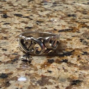 Tiffany & Co. Silver Heart Motif Ring